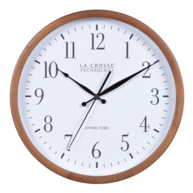 Horloge Murale Atomique en Bois La Crosse Technology - 32,5 cm Noyer