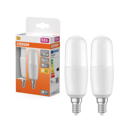 Ampoule LED Osram Classic Stick 9,5 W E14 - Blanc Chaud 2700 K