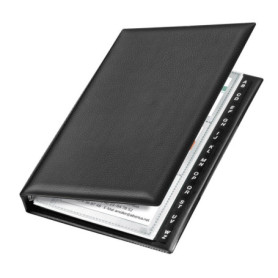Classeur de Cartes de Visite Veloflex Noir 4 Anneaux 16 mm