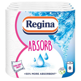 Rouleaux de Cuisine Regina XXL Absorb - 8 Rouleaux Extra Longs et Absorbants