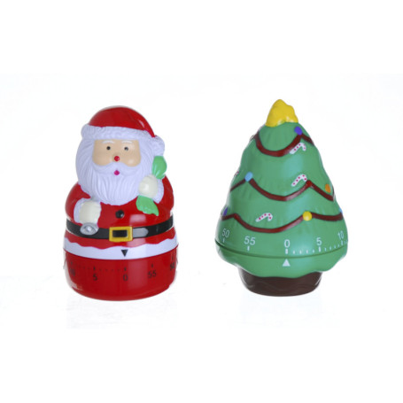Minuteur de Cuisine Noël Excelsa en Plastique Vert/Rouge