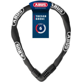 Antivol à chaîne ABUS Tresor 6806C - Cadenas à combinaison 4 chiffres, 85 cm, noir