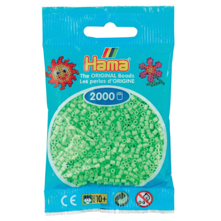 Sachet de 2000 perles mini Hama en vert pastel - Idéal pour vos créations