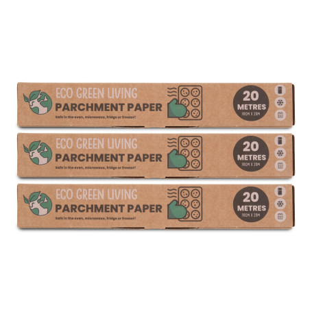 Lot de 3 rouleaux de papier sulfurisé compostable Eco Green Living