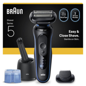 Rasoir Électrique Braun Series 5 52-B7200CC Bleu avec Station de Nettoyage