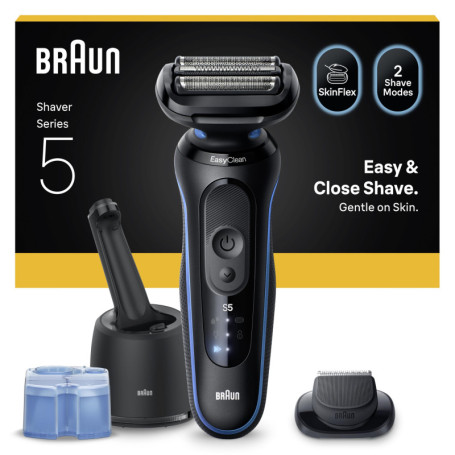 Rasoir Électrique Braun Series 5 52-B7200CC Bleu avec Station de Nettoyage