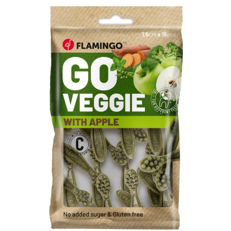 Flamingo Friandise Dentaire Chien Veggie Pomme 120g - Snack Sain et Savoureux