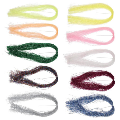 ECSiNG Lot de 10 Matériaux de Fixation de Mouches en Cristal pour Pêche