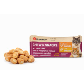 Friandises Chew'n Snack Rolls Poulet & Fromage pour Chien - Flamingo