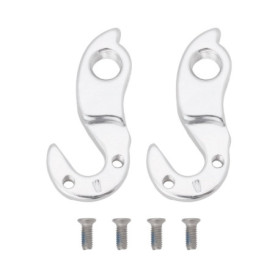 Crochets de Dérailleur Arrière en Aluminium pour VTT - 2 Pièces Argent