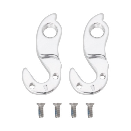 Crochets de Dérailleur Arrière en Aluminium pour VTT - 2 Pièces Argent