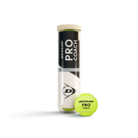 Dunlop Pro Coach - Balles de Tennis Jaunes pour Entraînement (Pack de 4)