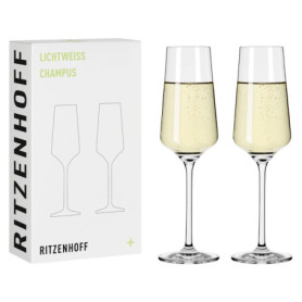 Flûte à Champagne Ritzenhoff Lichtweiss - Set de 2 en Cristal avec Or Véritable