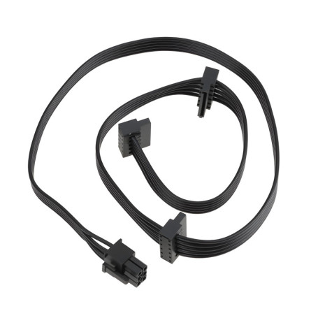 Câble d'Alimentation 6 Broches vers SATA X3 Coudé pour Disques Durs - Compatible Corsair