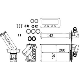 Radiateur de chauffage MAHLE AH 103 000S pour Renault Laguna avec accessoires