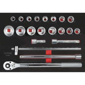 Module de Douilles 3/4'' KS Tools - 21 Pièces avec Accessoires en Mousse Imputrescible