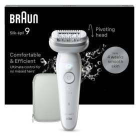 Braun Silk-épil 9 - Épilateur Étanche avec Tête Pivotante pour Peau Douce