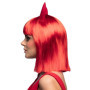 Perruque Diabolique Séductrice avec Cornes - Costume Halloween et Carnaval