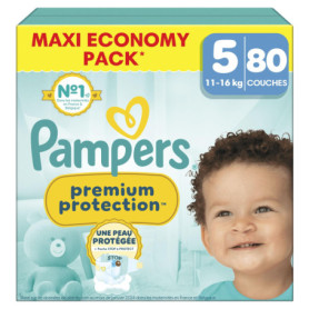 Couches Pampers Premium Protection Taille 5 - 80 Couches pour Confort Optimal