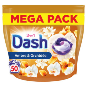 Dash 2en1 PODS Lessive Capsules Ambre et Orchidée - 50 Lavages