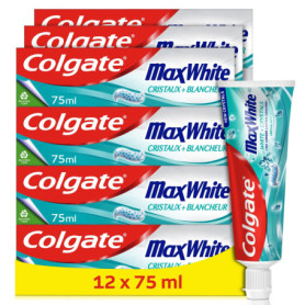 Colgate Max White - Lot de 12 Tubes de Dentifrice Blancheur 75mL