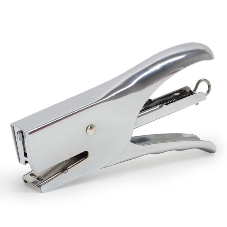 Pince Agrafeuse Compacte en Métal Chromé - Capacité 25 Feuilles