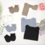 DRESHOW Bonnet et Moufles Bébé Tricotés Doux 0-6 Mois