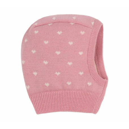 Cagoule Bébé en Laine et Coton à Cœurs - Petit Bateau