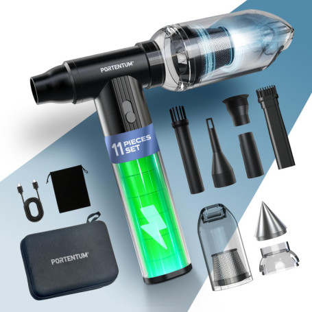 Aspirateur à Main 2 en 1 PORTENTUM - Sans Fil et Puissant