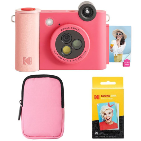KODAK Smile+ Caméra Instantanée et Imprimante Photo Fuchsia - Pack Démarrage Inclus
