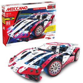 Coffret de Construction Meccano Supercar 25 en 1 - 347 Pièces avec Moteur et LED