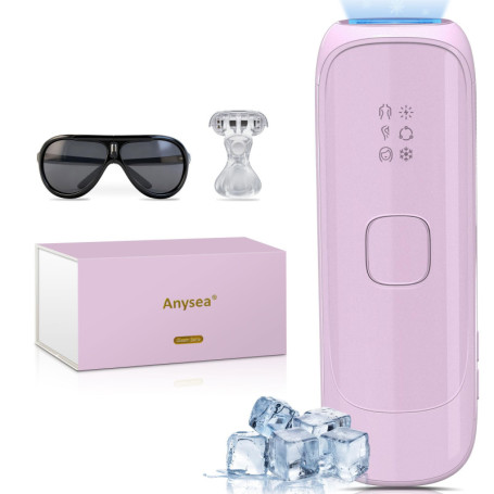Épilateur à Lumière Pulsée Anysea avec Refroidissement Saphir - 3 Modes pour Tout le Corps