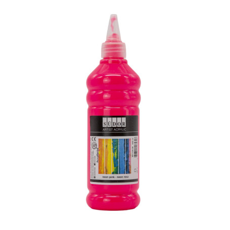 Peinture Acrylique Rose Fluo 500 ml - SÜDOR pour Artistes
