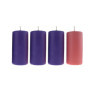 Lot de 4 Bougies de l'Avent Lilas - Grande Taille Artisanales