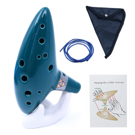 Ocarina Alto C en Céramique 12 Trous avec Accessoires Inclus