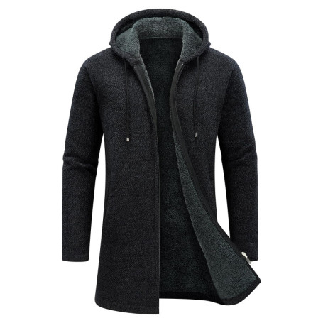 Cardigan Zippé à Capuche KUDORO pour Homme - Pull Tricot Épais et Confortable
