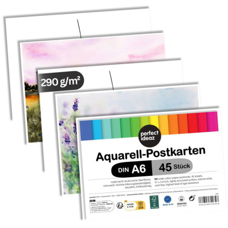 Papier Aquarelle Premium A6 - 45 Feuilles Naturelles 290 g/m²