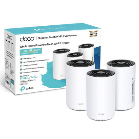 TP-Link Deco PX50 - Système WiFi 6 Mesh AX3000 avec CPL G.hn 1500 pour Maisons à Murs Épais
