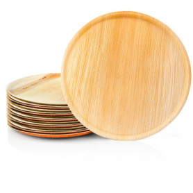 Lot de 25 Assiettes à Pizza en Feuille de Palmier Ø 30 cm - Biodégradables et Jetables