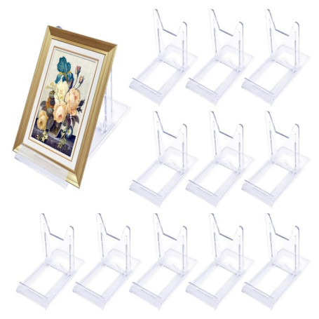 Mikihat 12 Chevalets de Présentation en Acrylique Transparent