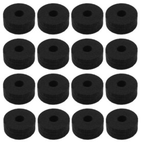 Lot de 16 coussinets en feutre pour cymbales de batterie de jazz - 35 x 15 mm - Noir
