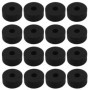 Lot de 16 coussinets en feutre pour cymbales de batterie de jazz - 35 x 15 mm - Noir
