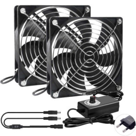 Lot de 2 ventilateurs 120 mm ALAMSCN avec contrôle de vitesse pour PC et appareils électroniques