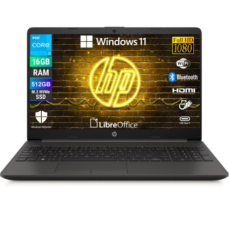 HP 250R G9 - PC Portable 15,6" Full HD, Intel i3, 16 Go RAM, 512 Go SSD