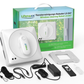 Robot Lave-Vitres Électrique Lifenaxx LX-047 avec Télécommande et 4 Modes de Nettoyage