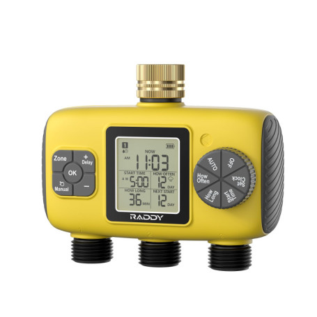Programmateur d'Arrosage Raddy WS-8 avec 3 Zones et Écran LCD