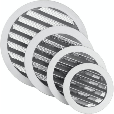 Grille d'Aération Ronde 100mm en Aluminium avec Moustiquaire Inox - Intérieur & Extérieur