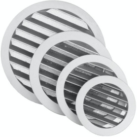 Grille d'Aération Ronde 150mm en Aluminium avec Moustiquaire Inox - Intérieur & Extérieur