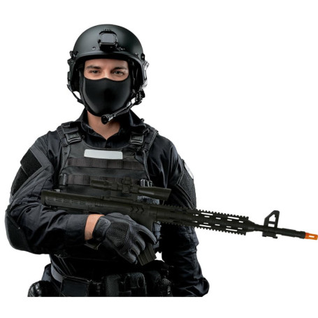 Fusil d'Assaut Jouet Noir pour Costume de Soldat - 68 cm