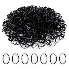 Pack de 1000 Élastiques à Cheveux Noirs - Accessoires Coiffure Pratiques